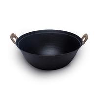 Cast Iron Wok - Handmade, Healthy, Long-Lasting Design - No Coating or Painting for Optimal Cooking Performance