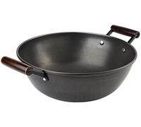 Cast Iron Wok Pan Fine Iron Stew Non-Stick Wok Uncoated Household Large Iron Pan Double Ear Pig Iron Stew Pan-34cm