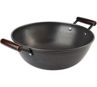 Cast Iron Wok Stew Pot - Non-Stick Double Ear Design, Durable Cooking Essential for Home and Outdoor, 40cm Diameter