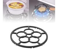 Cast Iron Wok Support Ring, Non Slip Stovetop Stand for Moka Pot, Small Saucepan, Coffee Pot, Reducer Ring Holder Trivets for Gas & Camping Stove (Black)