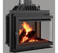 Cast Iron Wood Burner Stove insert 2 Sided Fireplace KRATKI SIMPLE 8kW Corner