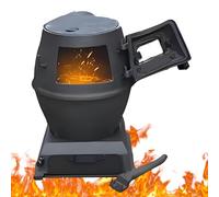 Cast Iron Wood Burning Stove, Smokeless Range for Indoor & Outdoor Cooking, BBQ, Patio Use with Glass Viewing Window