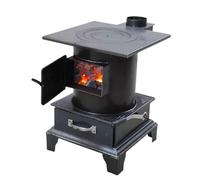 Cast Iron Wood Burning Stove With A Drawer For Collecting Ashes, Multi-Fuel Heater For Home Tent Camping Off-Grid Living Heating Cooking(Without chimney)