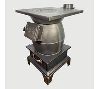 Cast Iron Wood Stove for Camping and Backyard Cooking, Heavy Duty and Portable