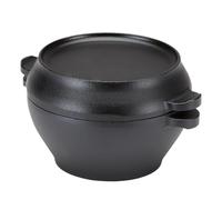 Cast Metal Casserole - Round Roasting Dish with Hob, Cast Cooking Vessel, Comfortable Round Cooking Pot, Robust Iron Cooking Pan, Roasting Pot with Double Handles for Crafty Bread Baking