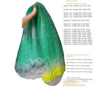 Cast Net Depth 1.5m To 10m Fishing Net Length10m-100m Sinker Net Mesh 30mm-70mm Fishing Network Nylon Monofilament Gill Net Casting Nets For Bait Fish(1.5m x 40m,50mm x 50mm Mesh)