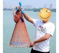 Cast Net Landing Net Fish Cast Fishing Network Trap Hand-throw Fly With Iron Sinkers Netting(420)