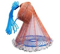 Cast Net Nylon Braided Line Hand Throw Fishing Net With Big Plastic Blue Ring Network Nets(300)