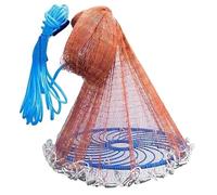 Cast Net Nylon Braided Line Hand Throw Fishing Net With Big Plastic Blue Ring Network Nets(480)