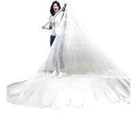Cast Net Traditional Casting Net White Nylon Thread Iron Steel Pendant Weight Hand Throwing Fishing Nets Landing Catch Fish(1)