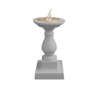 Cast Stone Classic Sundial Garden Stoneware, 3 Colours: Buff, Natural Portland, Charcoal (Brass Sundial, Charcoal)