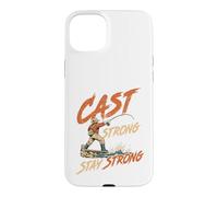 Cast Strong Angler Fly Fishing River Adventure men vintage Case for iPhone 15 Plus