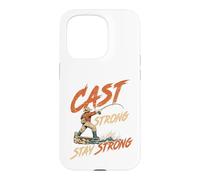 Cast Strong Angler Fly Fishing River Adventure men vintage Case for iPhone 15 Pro
