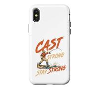 Cast Strong Angler Fly Fishing River Adventure men vintage Case for iPhone X/XS