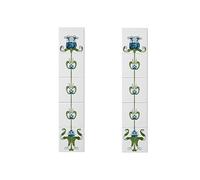 Cast Tec Tulip Blue and Ivory Fireplace Tiles