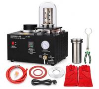 Cast Vacuum and Melting Machine,Gold Melting Furnace 1500W 1250°C 1KG | Digital Display High Temperature Refining Precious Metal Jewelry Casting Tool,with Crucible Tongs Filter,for Jewelry Making