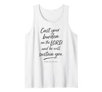 Cast Your Burden On The Lord Psalm 55:22 Faith Strength God Tank Top
