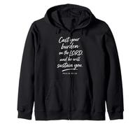 Cast Your Burden On The Lord Psalm 55:22 Faith Strength God Zip Hoodie