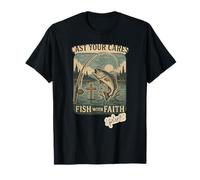 Cast Your Cares, Fish with Faith, 1 Peter 5:7 T-Shirt