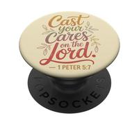 Cast Your Cares on the Lord 1 Peter 5:7 PopSockets Adhesive PopGrip