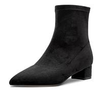 Castamere Women Chunky Block Low Heel Close Pointed Toe Ankle Boots Short Bootie Slip-on Zipper 3.5 CM Heels Classic Cute Shoes Black 2.5 UK