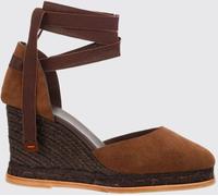 CASTAÑER Camila Suede Wedge Espadrilles with Ankle Tie-Up Laces - Size: 35 - female