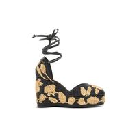 Castañer Carmela floral-embroidered leather sandals - Black 35-36-37-38-39-40-41