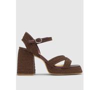 CASTANER Metallic Braided Sandals, Brown, Size 37, Women Brown