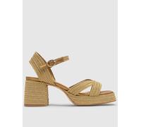 CASTANER Metallic Braided Sandals, Gold, Size 40, Women Gold