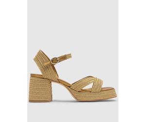 CASTANER Metallic Braided Sandals, Gold, Size 40, Women Gold