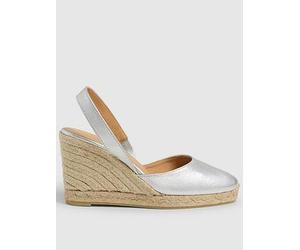 CASTANER Metallic Slingback Wedge, Gold, Size 38, Women Gold