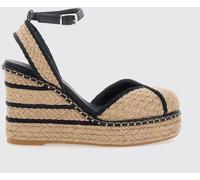 CASTAÑER Striped Raffia Wedge Espadrilles with Ankle Strap - Size: 40 - female