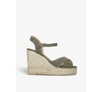 Castaner Womens Pale Green Blaudel Cross-over Strap Cotton Wedge Espadrilles Eur 36 / 3 Uk Women