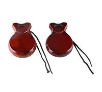 Castanet Set - 2Pcs Wooden Spanish Hand Percussion Rhythm Clapper | Kids Educational Instrument Flamenco Finger Toy | Natural Wood Musical Training Tool | Early Learning Entertainment Use