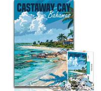 Castaway Cay Bahamas Puzzles 1000 Pieces for Teenagers,Help The Brain Exercise Addictive Toys to Cultivate Patience Unique Challenge Game 75x50cm