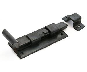 Castelion® 4" Hand Forged Black Wrought Iron Fishtail Straight Bolt