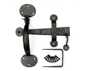 Castelion® 8" Suffolk Thumb Latch : Black Plain Bean Door Latch Forged in Wrought Iron with a Beeswax Finish