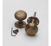 Castelion Antique Brass Beehive Rim Or Mortise Door Knobs