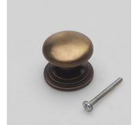 Castelion Antique Brass Finish Bun Cabinet Knob, 38mm