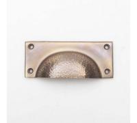 Castelion Antique Brass Hammered Rectangular Drawer Pull