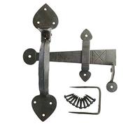 Castelion® Black Wrought Iron Suffolk Thumb Latch with Spear Ends (9" / 23cm)