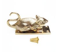 Castelion® Brass Dormouse Door Knocker | Animal Theme Door Furniture | High Quality Decorative Home Accessories | Solid Brass with Unique Design | Easy to Install | 5 inches