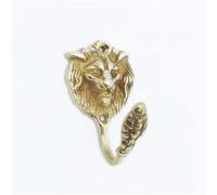 Castelion® Brass Lion Hook | Unique Wall Mounted Coat Hook | Brass Home Decor | Decorative Wall Accessory | 9cm x 5cm