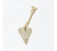 Castelion® Brass Stick Coat Hook | Strong Wall or Door Mounted Hook with Screws Provided | Brass Home Decor | Made in The UK | 95mm x 50mm Projection