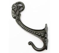 Castelion® Cast Iron Rams Head Single Coat & Hat Hook | Unique Wall Mounted Hook for Coats, Hats or Towels | Iron Hardware Perfect for Modern or Traditional Homes | 15cm x 10cm