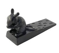Castelion® Cute Black Cast Iron Mouse and Cheese Door Wedge