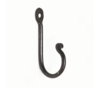 Castelion® Hand Made Plain Wrought Iron Hook | Rustic Wall Mounted Coat Hook | Victorian Home Decor | Iron Hardware Perfect for Traditional Homes | 4in x 2in