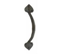 Castelion® Large Black Wrought Iron Spear Door Handles 21cm (8 inch) | Iron Handle for Large Cupboards, Cabinets and Internal Doors | Vintage Style Metal Hardware