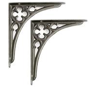 Castelion® Pair of Cast Iron Victorian Gothic Shelf Brackets (8" / 20cm)
