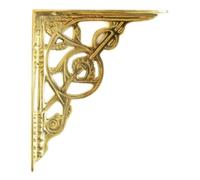 Castelion® Small Brass Trellis Shelf Bracket | High Quality Home Accessories | Shelf Hardware | Ornate Home Decor | Shelving Brackets and Supports | 123mm x 102mm